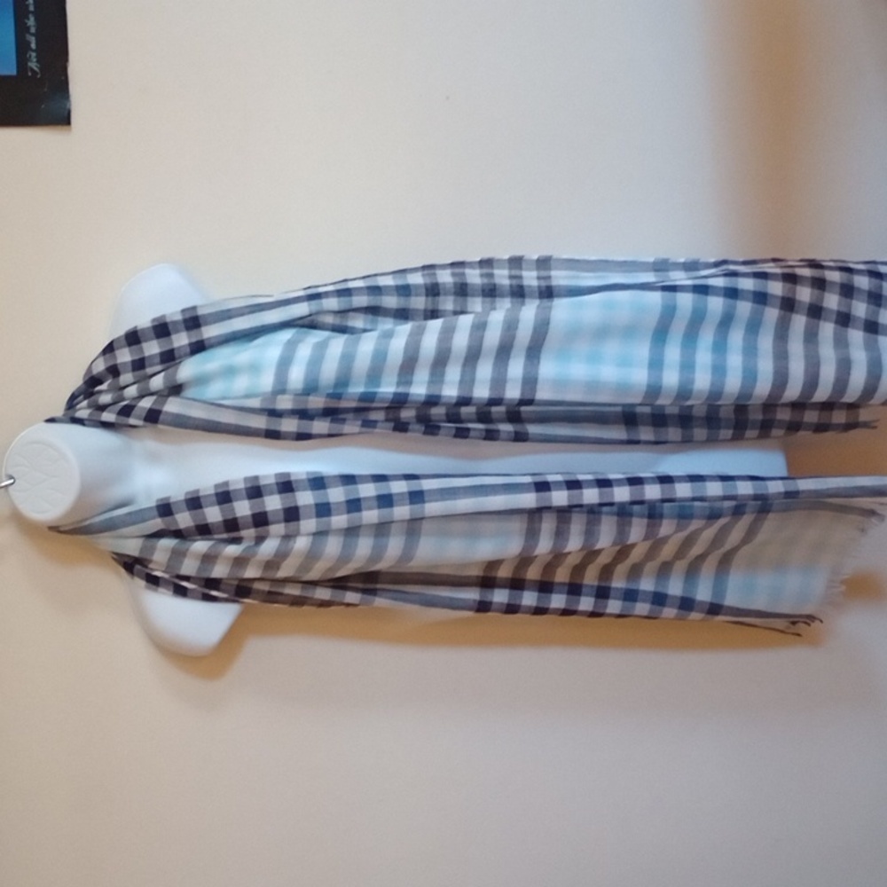 MUJI INDIAN COTTON SCARF, 100% COTTON, SEVERAL SHADES OF BLUE - Picture 6 of 6